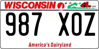 WI license plate 987XOZ