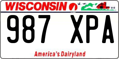 WI license plate 987XPA