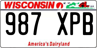 WI license plate 987XPB