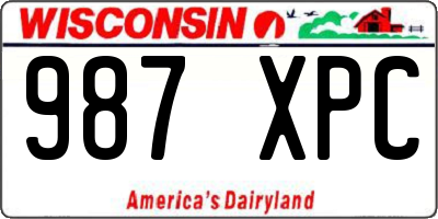 WI license plate 987XPC