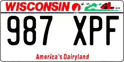 WI license plate 987XPF
