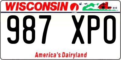 WI license plate 987XPO