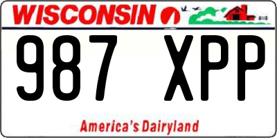WI license plate 987XPP