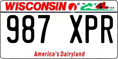 WI license plate 987XPR