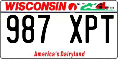 WI license plate 987XPT