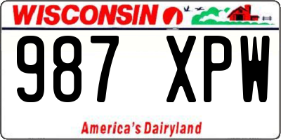 WI license plate 987XPW