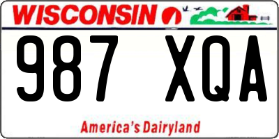 WI license plate 987XQA