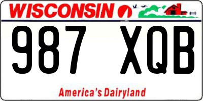 WI license plate 987XQB