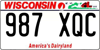 WI license plate 987XQC