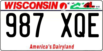 WI license plate 987XQE