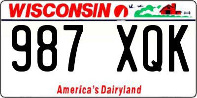 WI license plate 987XQK