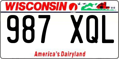 WI license plate 987XQL