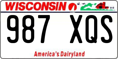 WI license plate 987XQS