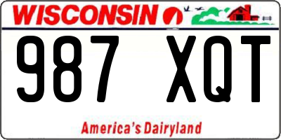 WI license plate 987XQT