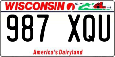 WI license plate 987XQU