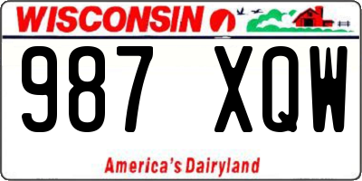 WI license plate 987XQW