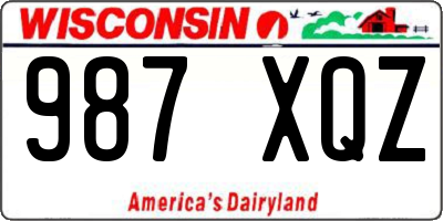 WI license plate 987XQZ