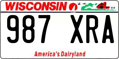 WI license plate 987XRA