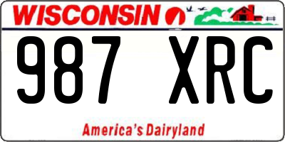 WI license plate 987XRC