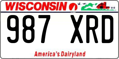 WI license plate 987XRD