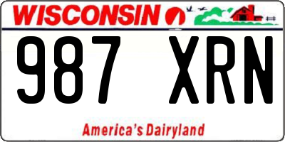 WI license plate 987XRN