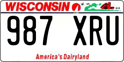 WI license plate 987XRU