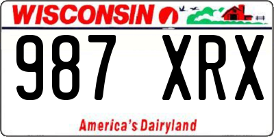 WI license plate 987XRX
