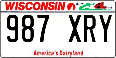 WI license plate 987XRY