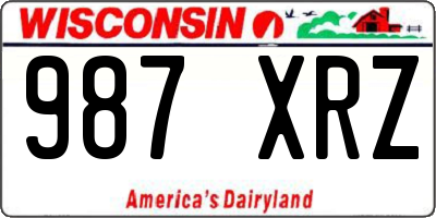 WI license plate 987XRZ