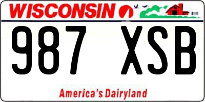 WI license plate 987XSB