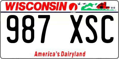 WI license plate 987XSC