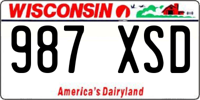 WI license plate 987XSD