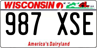 WI license plate 987XSE