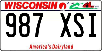 WI license plate 987XSI