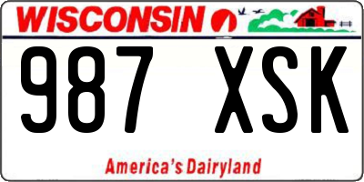 WI license plate 987XSK