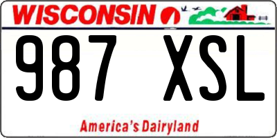 WI license plate 987XSL