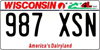 WI license plate 987XSN