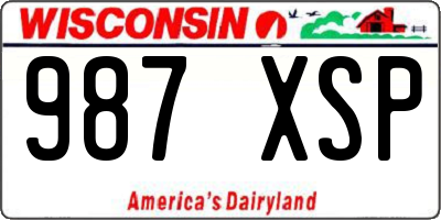 WI license plate 987XSP