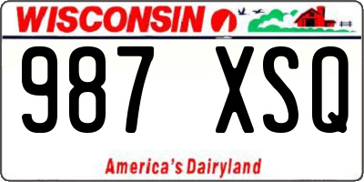 WI license plate 987XSQ