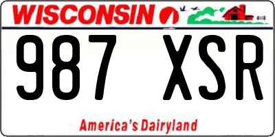 WI license plate 987XSR