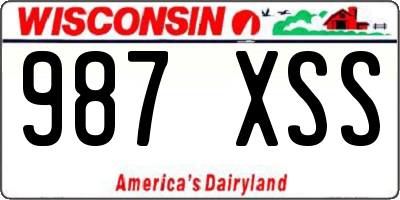 WI license plate 987XSS