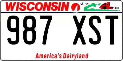 WI license plate 987XST