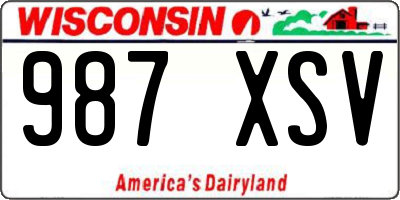 WI license plate 987XSV