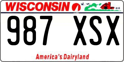WI license plate 987XSX