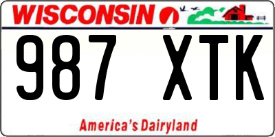 WI license plate 987XTK