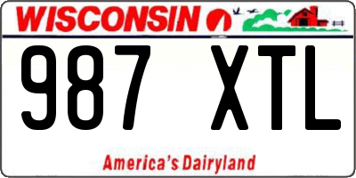 WI license plate 987XTL