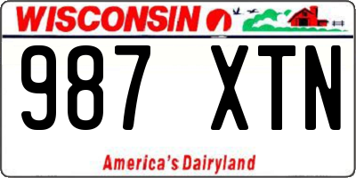 WI license plate 987XTN