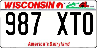 WI license plate 987XTO