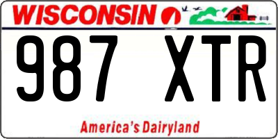WI license plate 987XTR