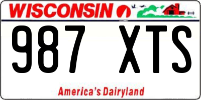 WI license plate 987XTS